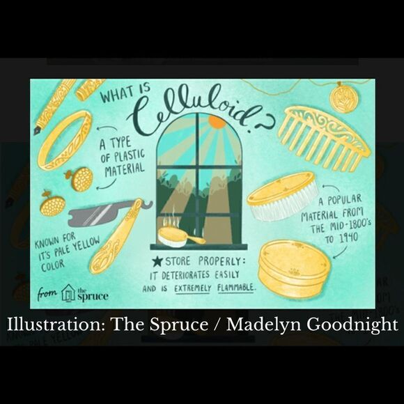 Monogram French Ivory Celluloid Pyralin Vanity Tray & Shoe Horn - Picture 15 of 16